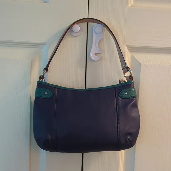 Coach Blue and Green Shoulder leather Bag - Picture 3 of 8
